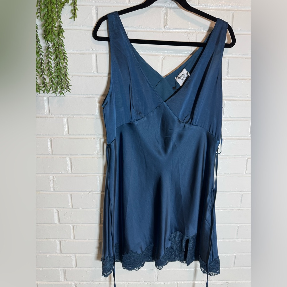 Princess Polly Athenia Mini Dress Navy Low Impact Size 12 NWT Summer Staple - Picture 7 of 9